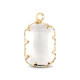 Crystal glass charm rectangle 13mm Crystal-gold